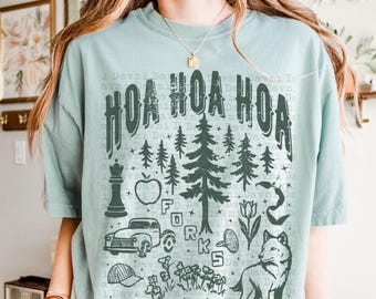 hoa hoa hoa shirt, twilight inspired t-shirt, forks t shirt, twilight lover tee, distressed graphic, hand drawn doodles, Comfort Colors ®