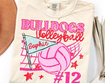 personalized volleyball shirt, volleyball mom tshirt, volleyball player team spirit tee, Comfort Colors