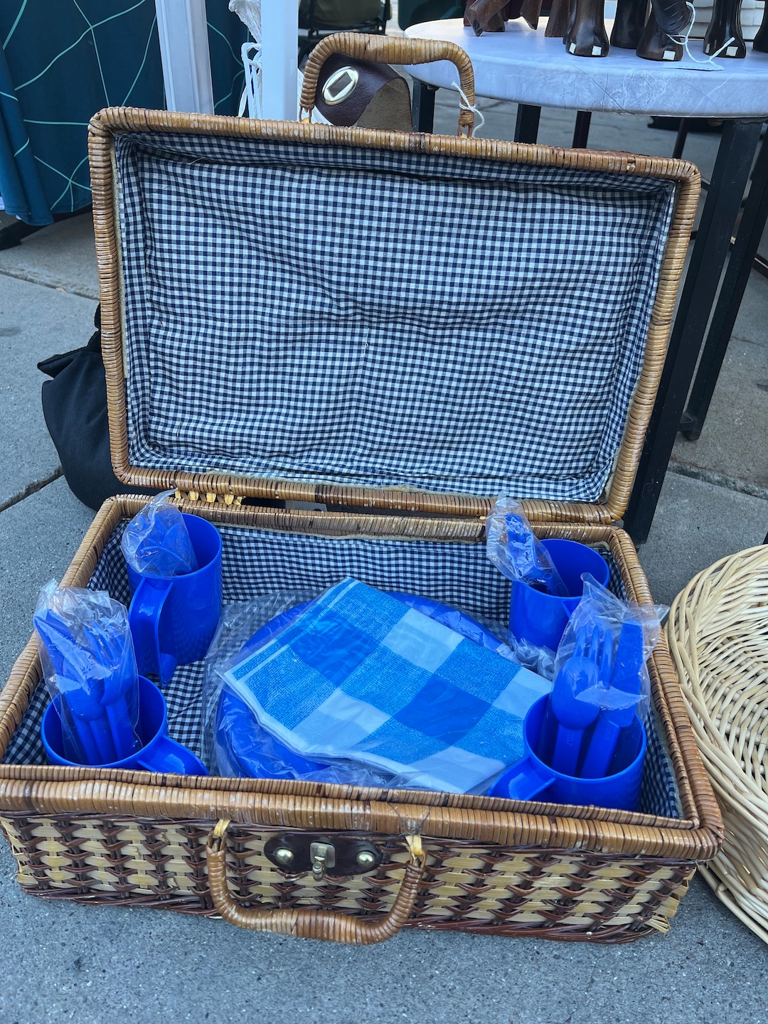 Vintage Large Picnic Basket Etsy