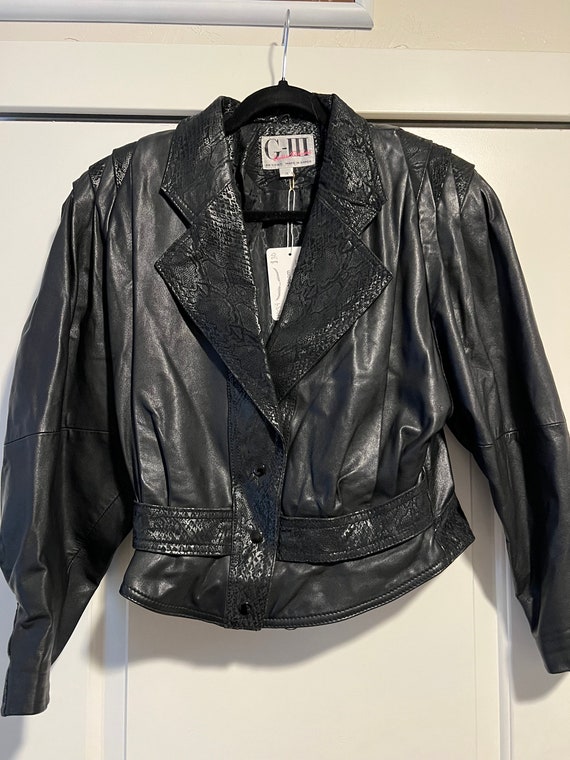 80’s style black leather jacket - image 1