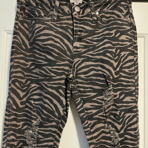 Zebra Print Straight Leg Pants