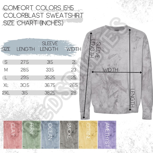 Buy Comfort Colors Sweatshirt Sizing and Color Chart Online In India