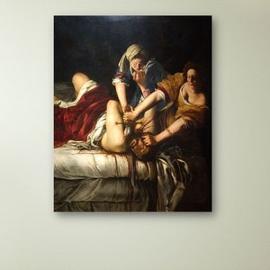 Judith Slaying Holofernes by Artemisia Gentileschi,Artemisia Gentileschi Artworks Canvas Wall Art,Judith poster Modern Wall Decor Print Art