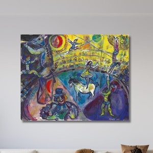 Circus horse Chagall Canvas Wall Art, Marc Chagall Art Exhibition Poster,Exhibition Poster, Expressionism Art, Marc Chagall Print,Home Decor