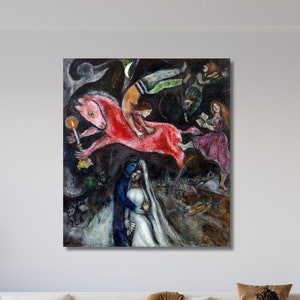 Marc Chagall Wall Art Poster, Exhibition Poster Canvas, Marc Chagall Canvas Poster Print, Home Decor, Wall Decor, Ready to Hang, Man Cave