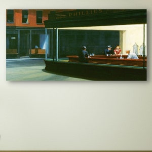 Edward Hopper Nighthawks Canvas Print, Exhibition Poster, Edward Hopper Wall Art Print, Edward Hopper Canvas Poster, Home Decor, Wall Decor