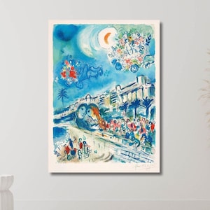 Marc Chagall Battle of Flowers, Marc Chagall Canvas Wall Art, Marc Chagall-poster, tentoonstellingsposter, expressionistische kunst, woondecoratie,