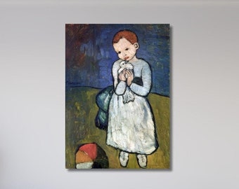 Pablo Picasso Kind mit einer Taube, Picasso Leinwand, Pablo Picasso Wandkunst, Picasso Poster, Moderne Kunst, Wohnkultur Wandkunst, Vintage Picasso