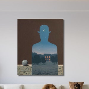 René Magritte O Doador Feliz, René Magritte Arte de Parede Tela Impressão de Pôster, Decoração de Parede Surrealista, Impressão de Pôster de Magritte, Tela de Reprodução
