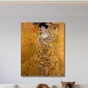 Canvaskunstdruk Gustav Klimt Adele Bloch Bauer: cadeau woondecoratie, klaar om op te hangen