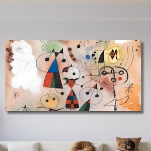 Joan Miró, Joan Miro Wall Art, Joan Miro Canvas, Joan Miro Poster, Ready to Hang Panel, Abstract Art, Home Decor, Man Cave, Joan Miró
