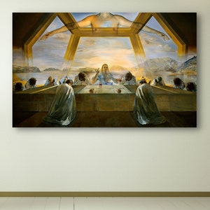 1982 The Last Supper Art, Salvador Dali Canvas, Salvador Dali Wall Art, Reproduction Prints, Salvador Dali Canvas, Salvador Dali Picture,