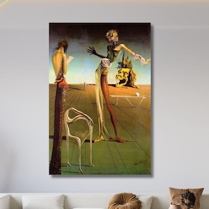 Mujer con cabeza de rosas de Salvador Dalí, lienzo de Dalí, póster de Salvador Dalí, pintura famosa, lienzo surrealista, impresión de decoración de pared, decoración del hogar