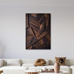 Toile texturée 3D : impression abstraite moderne sur bois