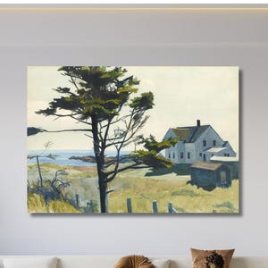 Cartel de la exposición "La casa de Bill Latham" de Edward Hopper: Impresión en lienzo para pared, lista para colgar.