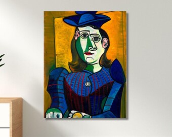 ピカソの「時計を持つ女性」キャンバスプリント：抽象芸術の壁装飾