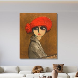 Kees Van Dongen: The Corn Poppy Wall Art Canvas Print - Decoración del hogar, listo para colgar