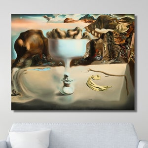 Salvador Dali, Apparition of Face and Fruit Dish Canvas, Salvador Dali Wall Decor, Famous Wall Decor, Dali Poster Canvas Print, Home Decor