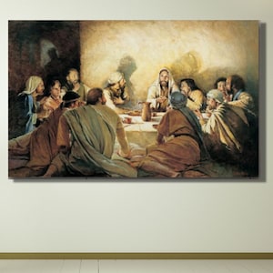 Last Supper Wall Art, Last Supper Wall Decor, Last Supper Artwork, Christian Canvas Art, Jesus and Disciples Paintings, Last Supper Art