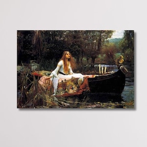 John William Waterhouse Lady of Shalott Wall Art Canvas Print , John Waterhouse Poster,  John Waterhouse  Canvas,Home Decor, Wall Decor