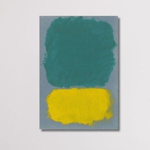 Mark Rothko Yellow Teal and Gray Wall Art Poster Canvas Print, Mark Rothko Poster, Modern Painting Canvas Wall Art, Wall Decor, Abstract