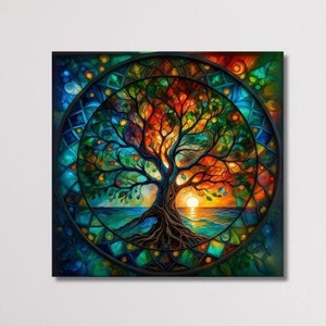 Yggdrasil Tree of Life Wall Art, Tree of Life  Canvas Wall Art, Tree of Life, Modern Wall Art Print, Tree Canvas Gift, Tree of Life Poster
