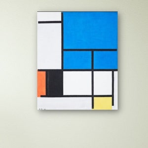 Piet Mondrian COMPOSITION Wand Kunst Druck, Piet Mondrian Minimalistische Wand Kunst Poster Leinwand Druck, Wohnkultur, Geometrisch, Abstrakt,Wanddekoration