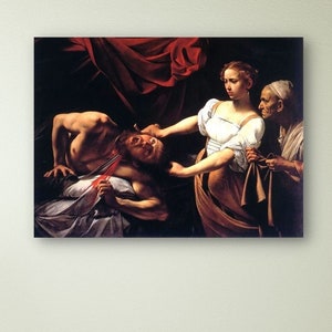 Caravaggio Judith Beheading Holofernes Wall Art Print, Caravaggio Canvas Wall Art Poster Print, Home Decor Wall Art, Ready to Hang, Man Cave