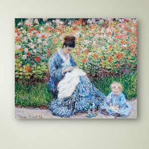 Claude Monet een kind in de tuin van de kunstenaar in Argenteuil, vintage poster, Claude Monet canvas poster, Monet Wall Art Print, Home decor Art