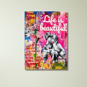 Banksy Style Kids Love, Banksy Wall Art, Banksy Graffiti Wall Art Canvas Poster Print, Banksy Wall Art, Banksy, Home Decor Wall Art,Man Cave