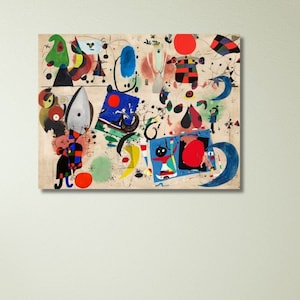 Joan Miró Wall Art, Joan Miro Canvas Wall Art Poster Print, Joan Miró Canvas Poster, Ready to Hang Panel Canvas, Abstract, Exhibition Poster
