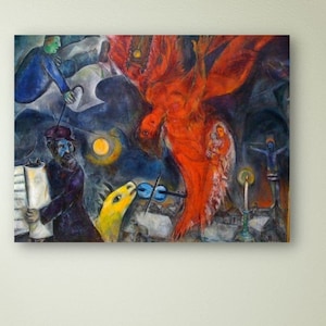 Marc Chagall Wall Art Poster, Exhibition Poster Canvas, Marc Chagall Canvas Poster Print, Home Decor, Wall Decor, Ready to Hang, Man Cave