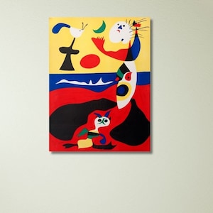 Joan Miró Wall Art, Joan Miro Canvas Wall Art Poster Print, Joan Miró Canvas Poster, Ready to Hang Panel Canvas, Abstract, Exhibition Poster