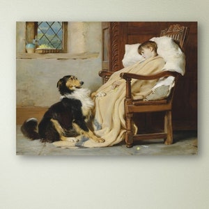 Old Playfellows By Briton Riviere Canvas Art, Briton Riviere canvas, Briton Riviere print, Briton Riviere, Vintage art, home decor Wall Art
