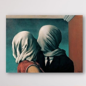 Rene Magritte The Lovers, Rene Magritte Poster, Home Decor, Rene Magritte Canvas Print, Rene Wall Art, Large Wall Art, Surrealism Wall Art