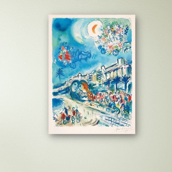 Marc Chagall Battle of Flowers, Marc Chagall Canvas Wall Art, Marc Chagall Poster, Exhibition Poster, Expressionism Art, Home Decor,
