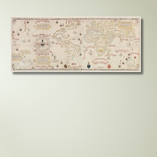 Old World Map 1900 Wall Art, Old World Map Poster Canvas Print, Old World Map, Vintage Map, Modern Wall Art, Home Office Decor,Ready to Hang