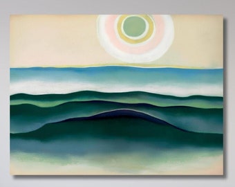 Georgia O&#39;Keeffe Shining Sun, Georgia O&#39;Keeffe Surrealism Painting Poster Wall Art, Georgia O&#39;Keeffe Print, Surrealism Art, Ready To Hang