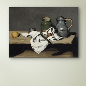 Paul Cézanne Still Life with Kettle 1869 Canvas Print Wall Art, Cézanne Poster, Cézanne Wall Decor Painting, Cézanne Print, Art Reproduction