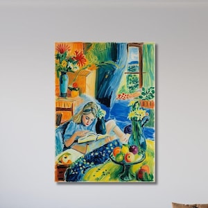 Henri Matisse Interior with a Young Girl, Matisse Print, Matisse Poster, Henri Matisse Wall Art Canvas, Colorful Art, Home Decor, Wall Decor