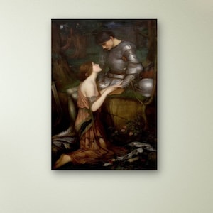 John William Waterhouse Canvas Wall Art,John Waterhouse Lamia and the Soldier Art Print,Reproduction,Framed Poster Print Home Decor