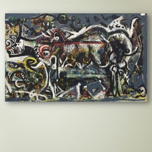 Jackson Pollock The She-Wolf, Abstract Expressionist Canvas Wall Art, Pollock Poster, Modern Wall Art by Jackson Pollock,Home Decor,Man Cave