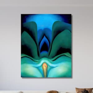 Georgia O&#39;Keeffe Blue Flower 1918, Georgia O&#39;Keeffe Wall Art Canvas Print, Abstract Wall Art, Home Decor, Tropical Poster, Office Wall Decor