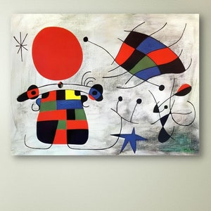 Joan Miró Smile of the Flamboyant Wings Canvas Wall Art, Joan Miro Wall Art, Canvas Poster, Ready to Hang Panel, Abstract Art, Home Decor