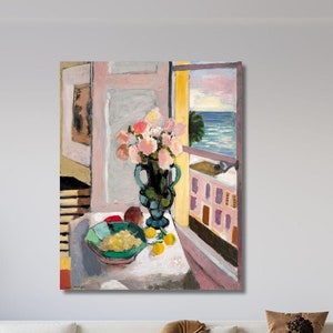 Henri Matisse Safrano Roses at the Window, Matisse Canvas Print, Matisse Poster, Henri Matisse Wall Art, Colorful Art, Home Decor,Wall Decor