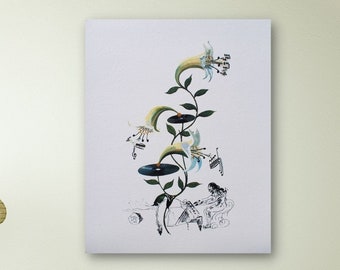 Salvador Dali The Musical Lys Signed Vintage Poster Canvas Wall Art, Salvador Dali Reproduction Painting Arts, Abstract Canvas Wall Art