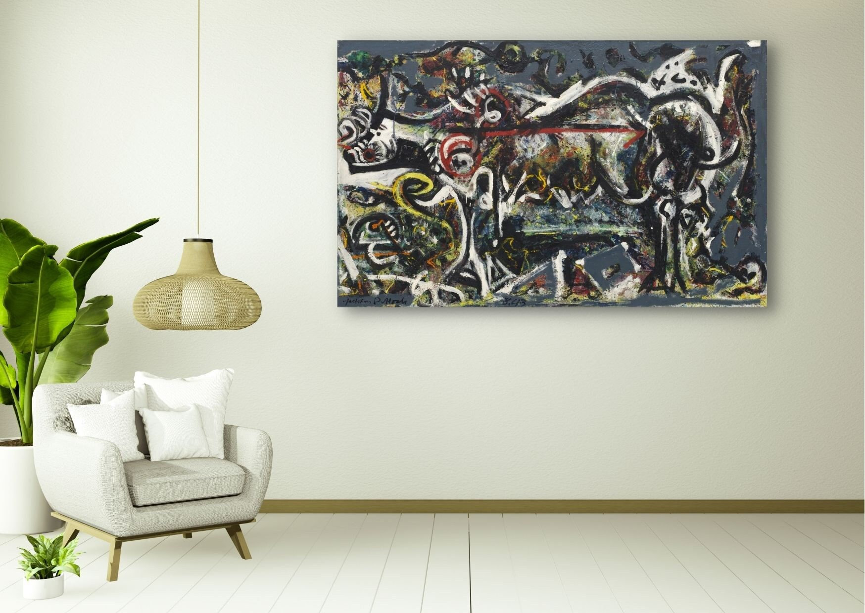 Jackson Pollock the Shewolf, Abstract Expressionist Canvas Wall Art