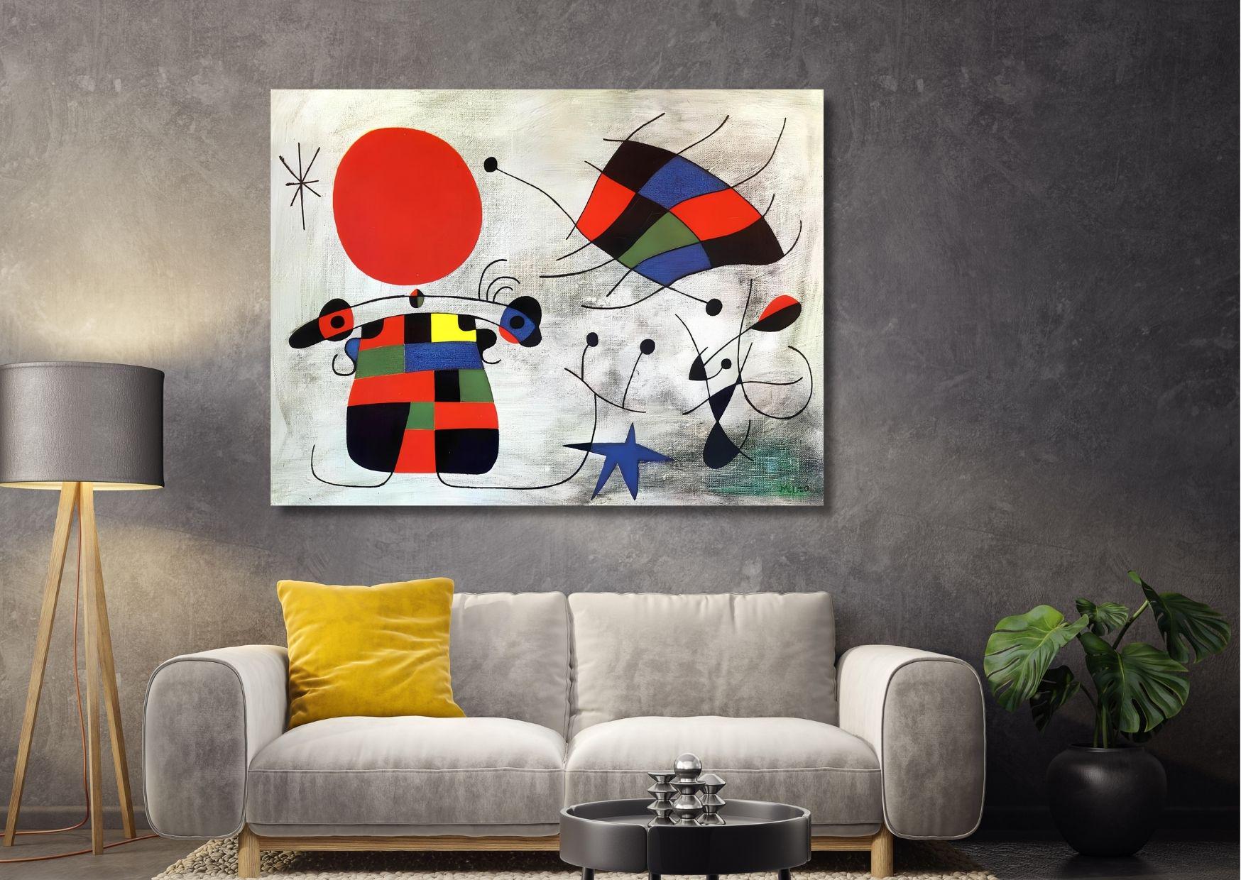 Joan Miró Abstract Wall Art Canvas Print, Smile of the Flamboyant