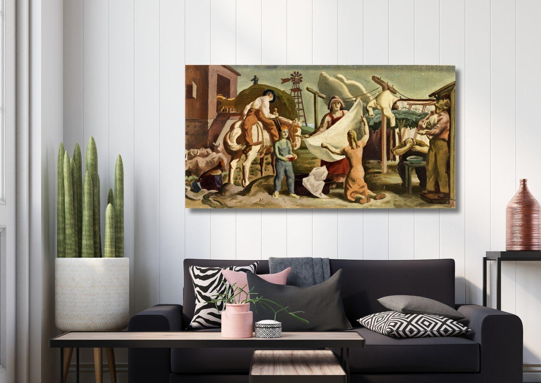 インディアナ州の農業生活の壁アートキャンバスプリント：ドナルド