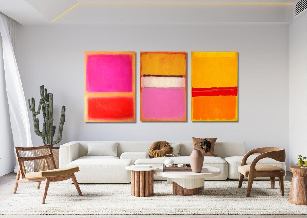Rothko Wall Art Canvas Prints Set of 3: Abstract Expressionism, Ready ...